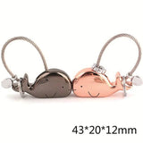 Couple Kissing Whales Magnetism Keychain Christmas Valentines Gift