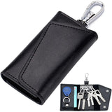 6 Hooks Leather Keychain Storage Organizer Pouch Key Holder Wallets