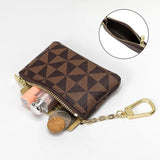 Leather Plaid Mini key Bags Keychain Storage Bag