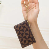 Leather Plaid Mini key Bags Keychain Storage Bag