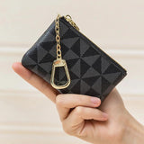 Leather Plaid Mini key Bags Keychain Storage Bag
