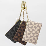 Leather Plaid Mini key Bags Keychain Storage Bag