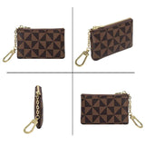 Leather Plaid Mini key Bags Keychain Storage Bag