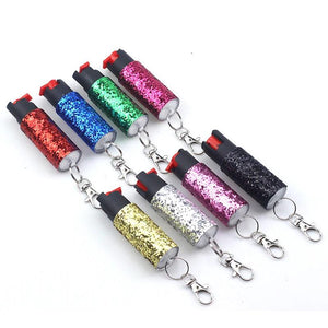 Retro Press Self-Defense Key Chain Anti-Wolf Sequin Bag Pendant