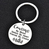 Cousin Keychain Cousins By Blood Sisters by Heart By Choice Birthday Gift