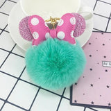PU Bowknot Hairball Key Chain Pendant Bag Car Key Hang Accessories