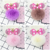 PU Bowknot Hairball Key Chain Pendant Bag Car Key Hang Accessories