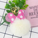 PU Bowknot Hairball Key Chain Pendant Bag Car Key Hang Accessories