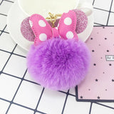 PU Bowknot Hairball Key Chain Pendant Bag Car Key Hang Accessories