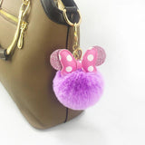PU Bowknot Hairball Key Chain Pendant Bag Car Key Hang Accessories