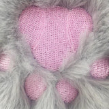 Plush Bear's Paw Keychain Embroidery Key Ring Pompom Bag Pendant