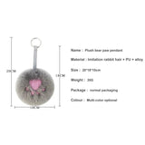 Plush Bear's Paw Keychain Embroidery Key Ring Pompom Bag Pendant