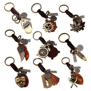 Vintage Maple Leaves Charm Keychains Handbag Car Key Ring Pendant Keyrings
