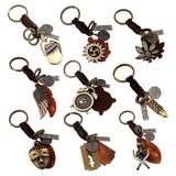 Vintage Maple Leaves Charm Keychains Handbag Car Key Ring Pendant Keyrings