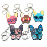 Acrylic French Bulldog Keychain Pug Dog Key Chains Ring Animal Jewelry