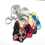 Acrylic French Bulldog Keychain Pug Dog Key Chains Ring Animal Jewelry