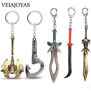 Dota 2 Keychain Butterfly Sword Pudge Hook Metal Key Ring
