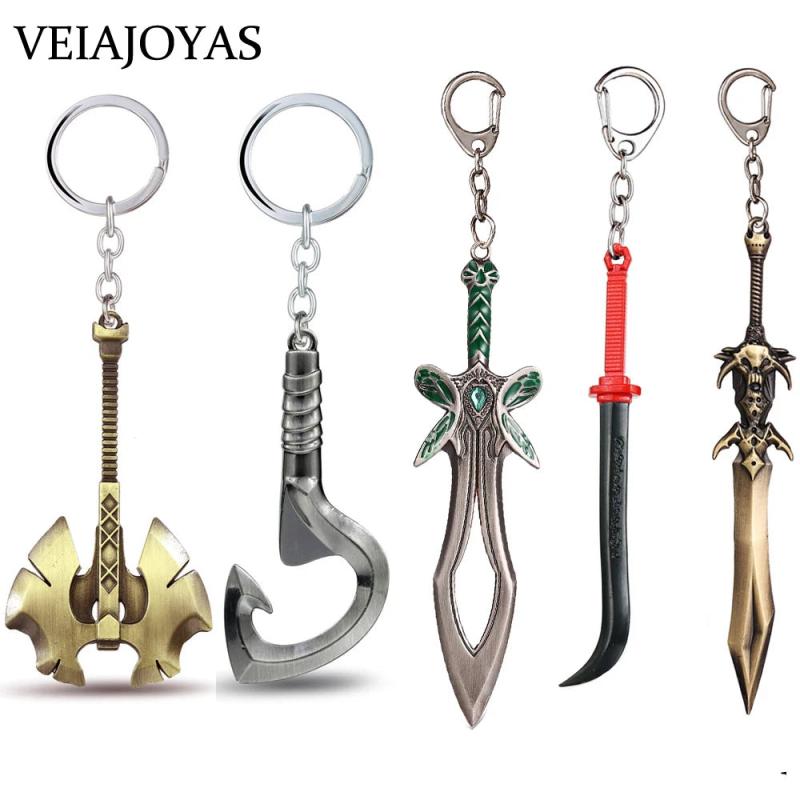 Dota 2 Keychain Butterfly Sword Pudge Hook Metal Key Ring