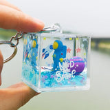 Creative Astronaut Spaceman Keychain Liquid Quicksand Keyring Pendant