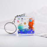 Creative Astronaut Spaceman Keychain Liquid Quicksand Keyring Pendant