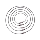 10Pcs Stainless Steel Key Ring 100/150/200MM Wire Rope Lock Gadget Keyring