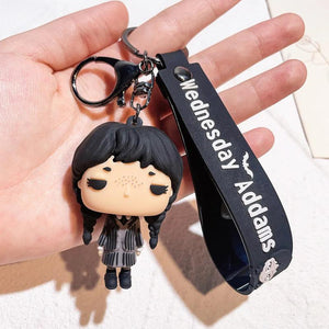 Wednesday Addams Keychain Scary Hand Doll Keyring