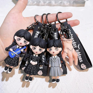 Wednesday Addams Keychain Scary Hand Doll Keyring