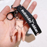 Wednesday Addams Keychain Scary Hand Doll Keyring
