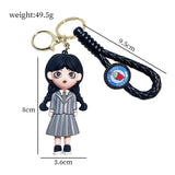 Wednesday Addams Keychain Scary Hand Doll Keyring