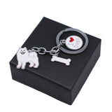 Enamel Love Dog Bone Samoyed Keychains Pet Animal Jewelry