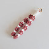 Daisy Flower Macrame Wristlet Keychain Boho Key Fob