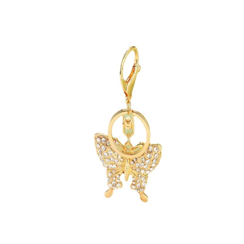 Gold-plated Butterfly Keychain Enamel Craft Car Key Pendant