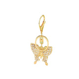 Gold-plated Butterfly Keychain Enamel Craft Car Key Pendant