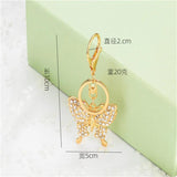 Gold-plated Butterfly Keychain Enamel Craft Car Key Pendant
