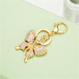 Gold-plated Butterfly Keychain Enamel Craft Car Key Pendant