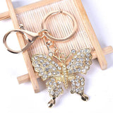 Gold-plated Butterfly Keychain Enamel Craft Car Key Pendant
