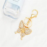 Gold-plated Butterfly Keychain Enamel Craft Car Key Pendant