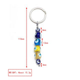 Colorful Heart Evil Eye Keychain Car Keyring Women Men Jewelry