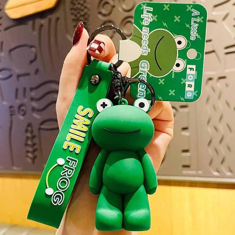 Smiling Face Frog Keychain Creative Animal Doll Bag Pendant