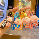 Cute Pig Doll Key Chains Cartoon Animal Charm Key Ring Couple Bag Car Pendant