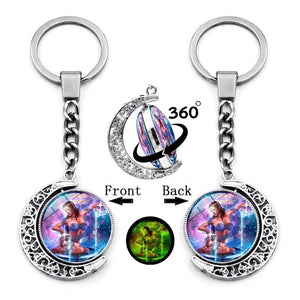 Luminous Zodiac Sign Keychain Charms Glow In The Dark Constellation Key Ring