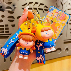 Duck Headgear Kids Keychain PVC Pendant Key Chain