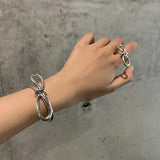 Summer Silver Bow Bracelet For Women INS Creative Birthday Party Fine Jewelry