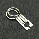 Beauty Beast Keychain Set, Soulmate Couples Gift, Heart Love Key ring