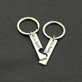 Beauty Beast Keychain Set, Soulmate Couples Gift, Heart Love Key ring
