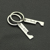 Beauty Beast Keychain Set, Soulmate Couples Gift, Heart Love Key ring