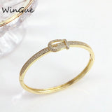 Rainbow CZ Bracelet Women Plated Copper Zircon Bangles Vintage Jewelry