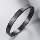Cross Pattern Bracelet Open Bangle Spanish Scripture Stainless Steel