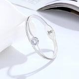 Zircon & Crystal Bracelet Stainless Steel Bangle for Women