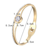 Zircon & Crystal Bracelet Stainless Steel Bangle for Women